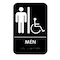 Alpine Industries Men's Braille Handicapped Restroom Sign, Black/Wht, ADA Compliant, 6"x9" ALPSGN-2 - alternate 1